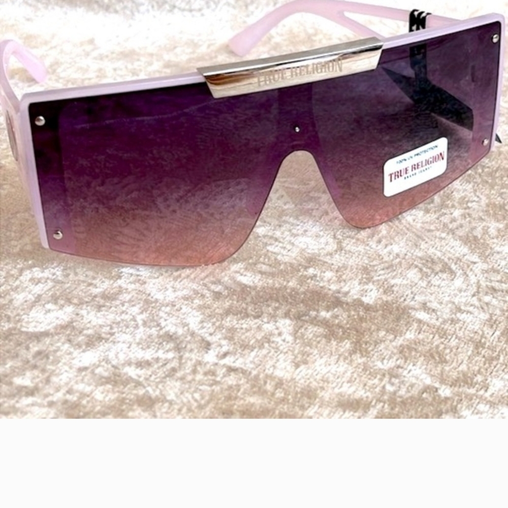 True Religion Purple Oversized Shield Sunglasses